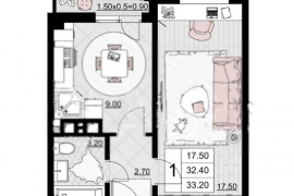 1-комнатная квартира на море