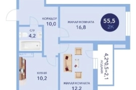2-комнатная  квартира в Анапе